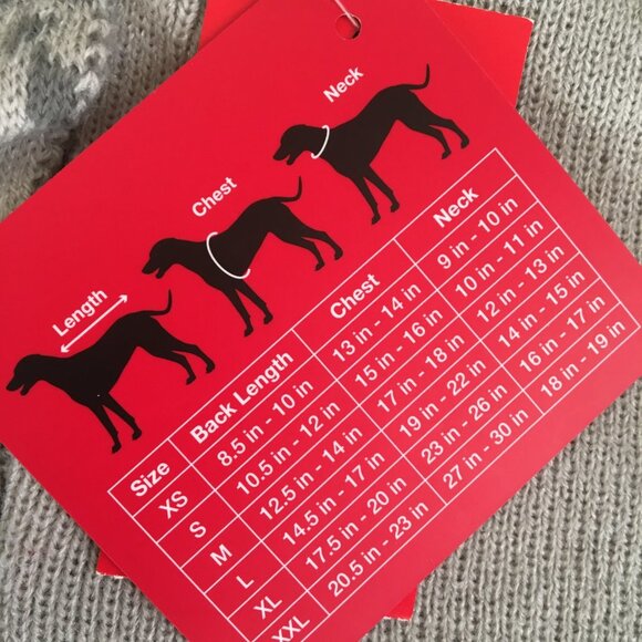 Pet Sweater Matching Family PJs Large Gray Red Winter Fairisle Snowflakes Xmas - Picture 5 of 6